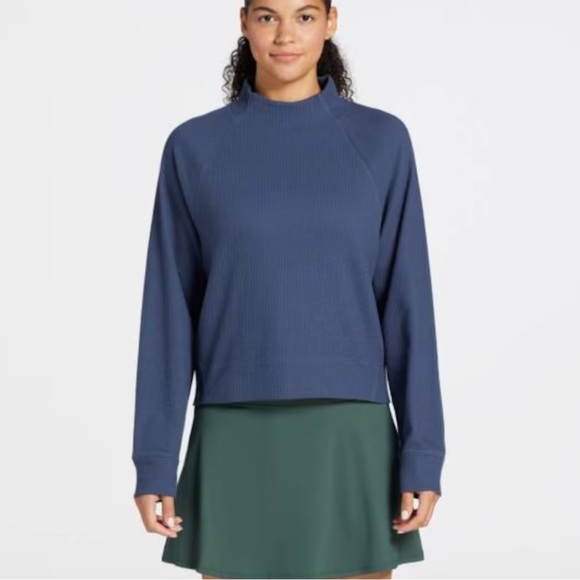 CALIA by Carrie Underwood Tops - CALIA by Carrie Underwood Textured Mock Neck Golf Top Blue Women’s XL
